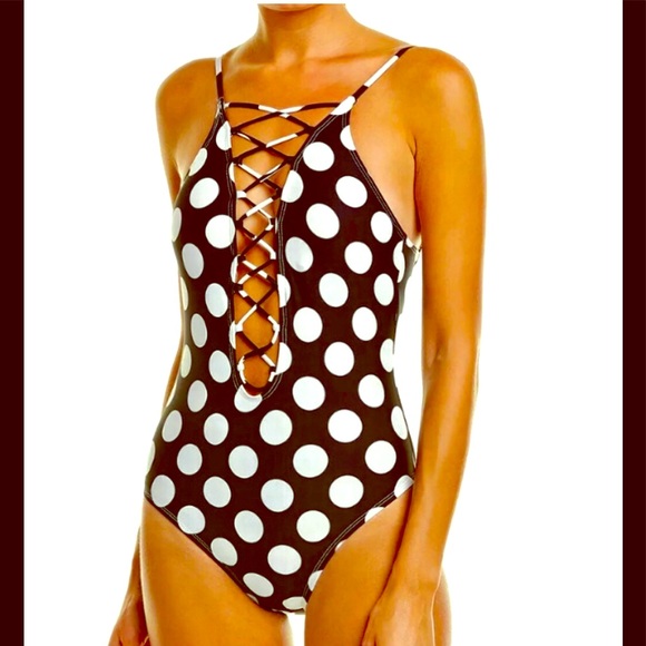 La Blanca Other - La Blanca black and white polka dot one piece